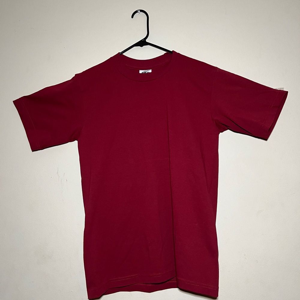 Pro 5 USA 100% Cotton Athletic Fit T-Shirt Burgundy Size Medium - New
